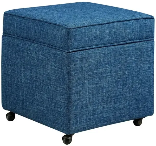 Linen Rolling Striped Storage - Blue / Black