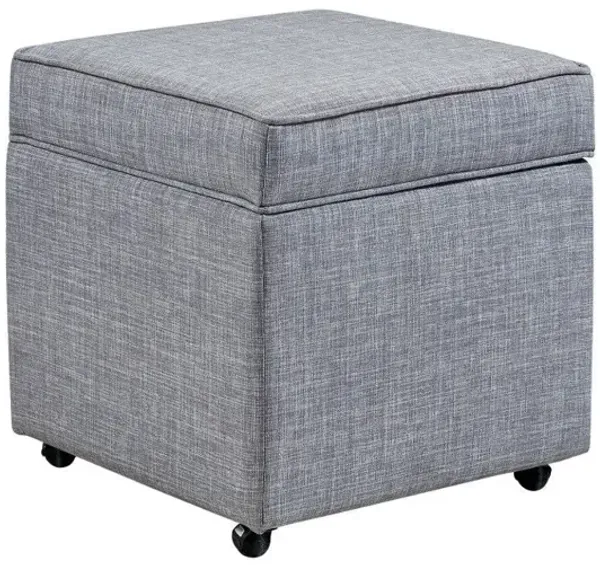 Linen Rolling Striped Storage - Light Gray / Black