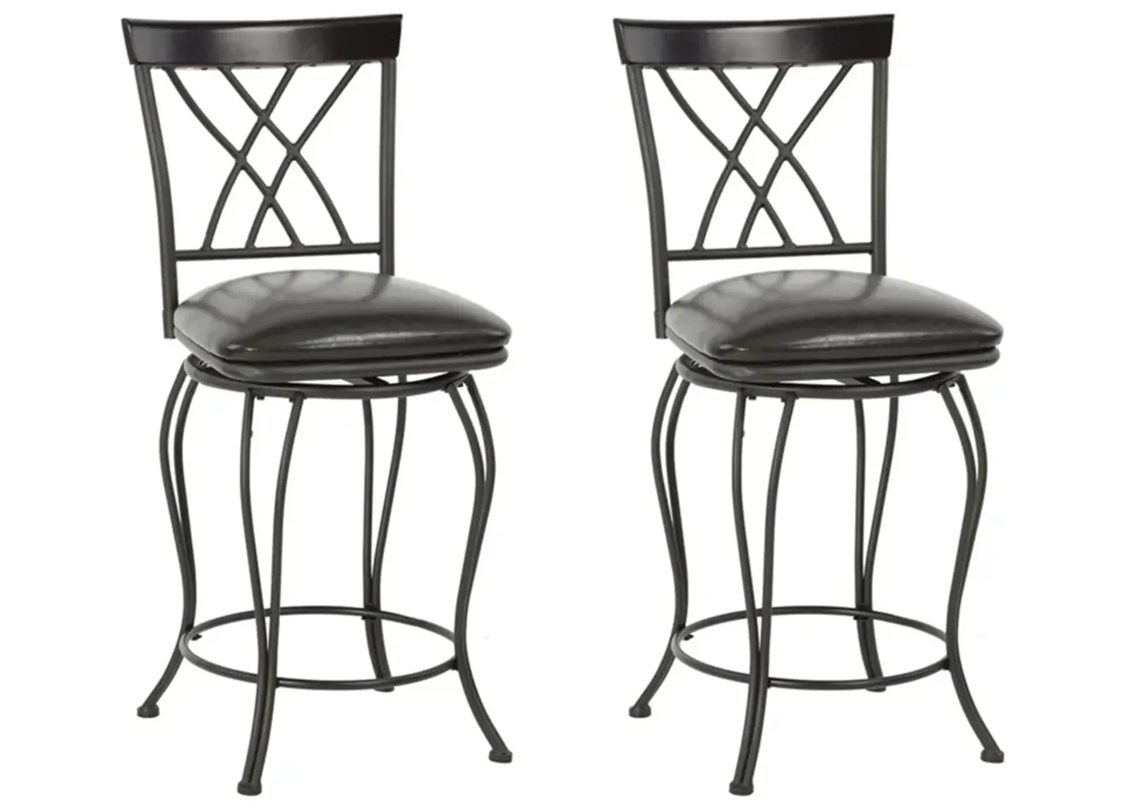 Steel Swivel Counter Height Bar Chairs (Set of 2) - Black