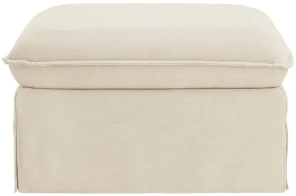 Linen Ottoman - Beige