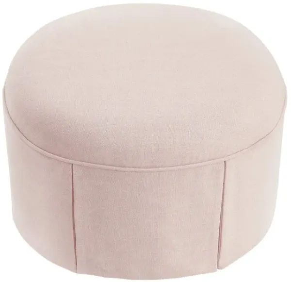 Linen Oval Ottoman - Light Pink