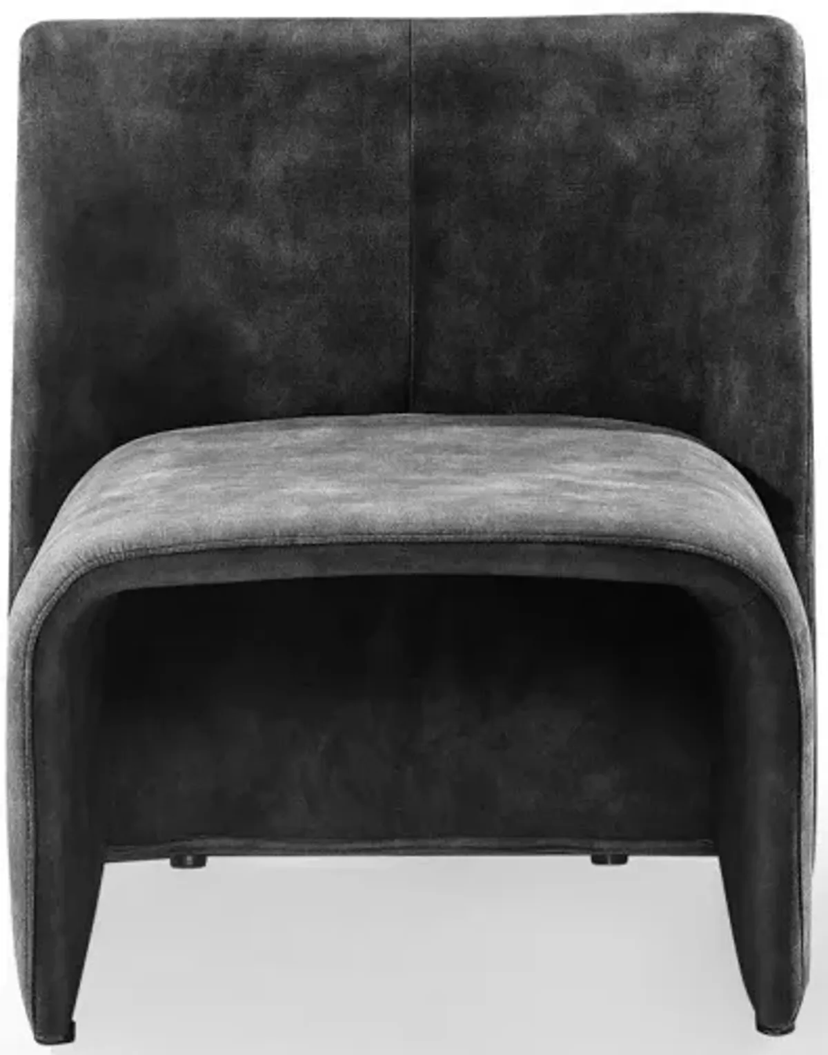 Velvet Solid Color Side Chair - Dark Gray