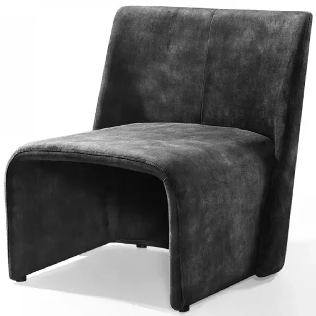 Velvet Solid Color Side Chair - Dark Gray