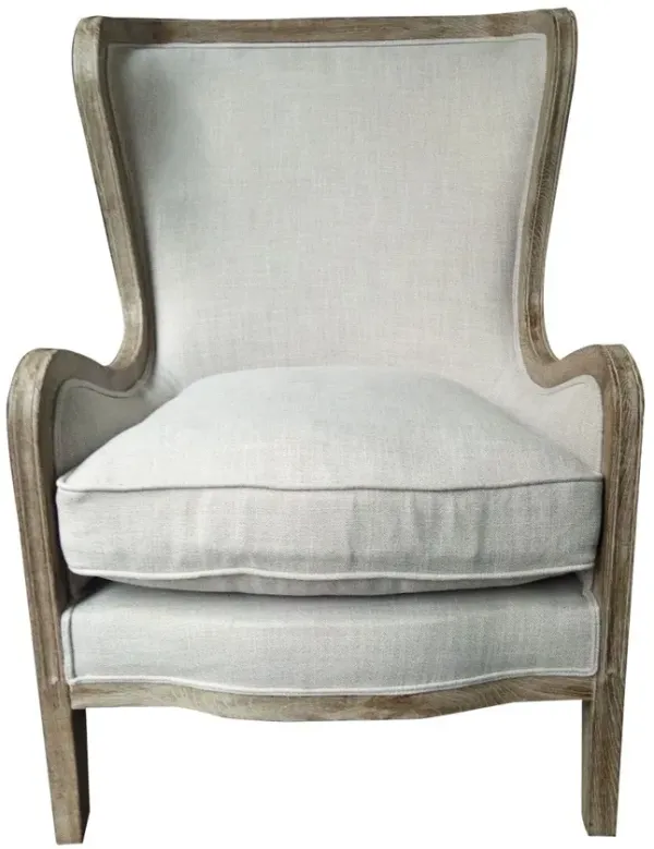 Linen Solid Color Lounge Chair - Ivory Taupe