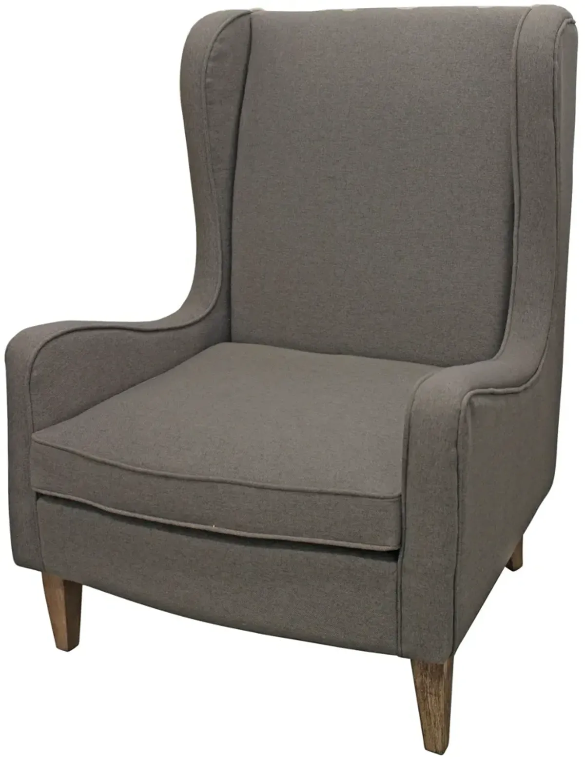 Linen And Natural Solid Color Lounge Chair - Gray