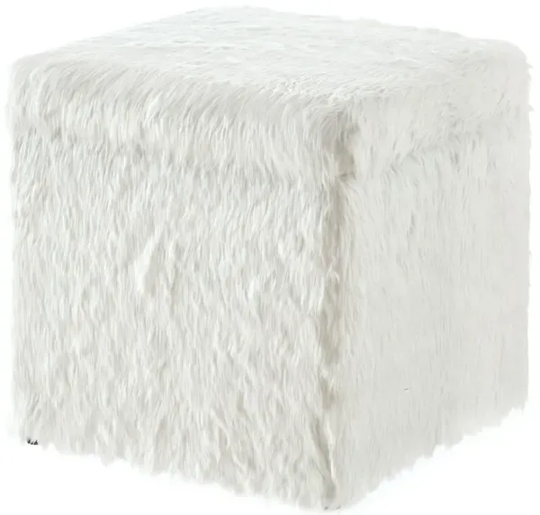 Faux Fur Storage - White / Black