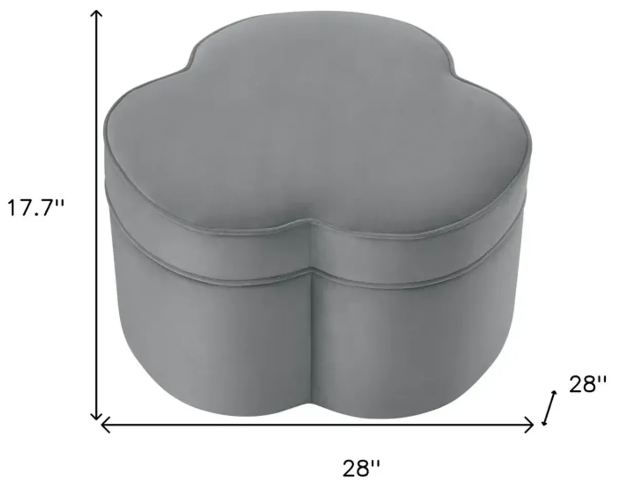 Velvet Specialty Cocktail Ottoman - Gray