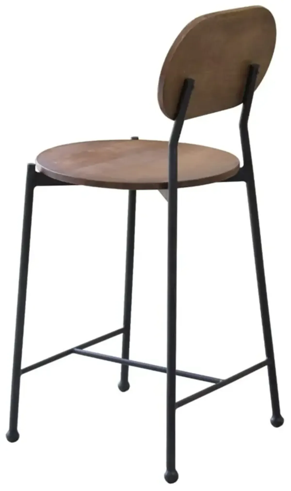 Iron Low Back Bar Height Bar Chair - Brown / Black