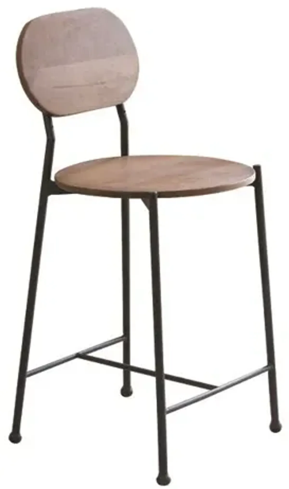 Iron Low Back Bar Height Bar Chair - Brown / Black