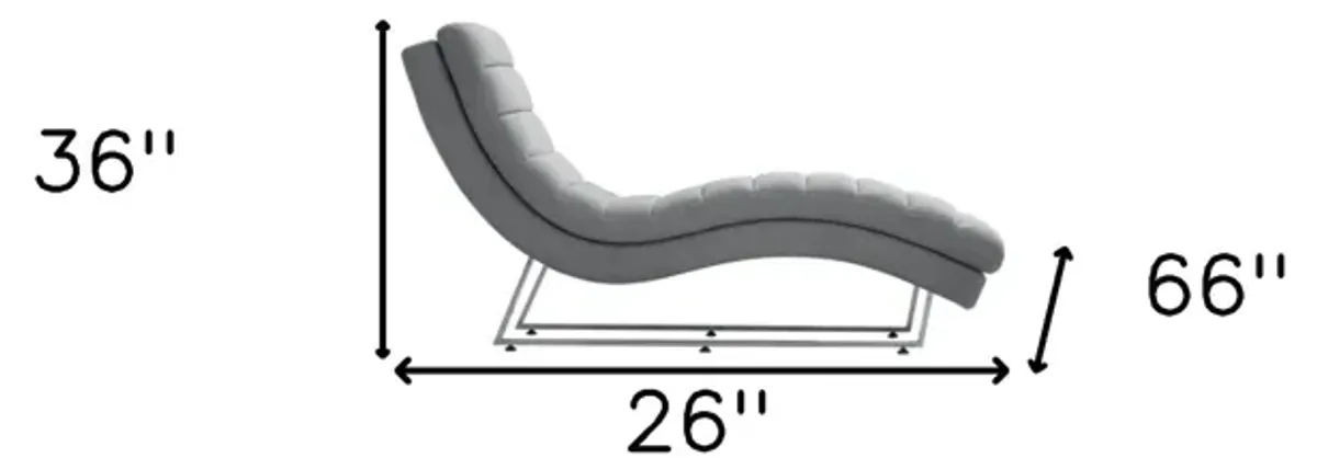 Sofa Chaise With Silver Legs - Gray