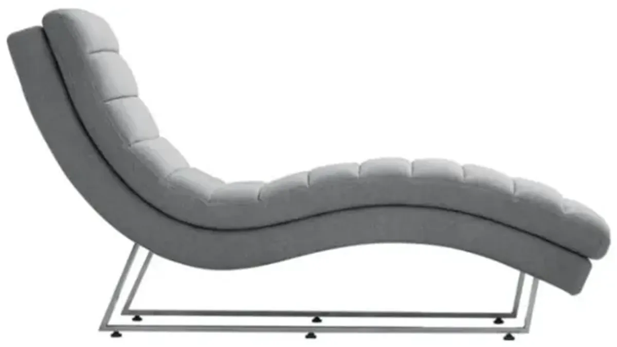 Sofa Chaise With Silver Legs - Gray