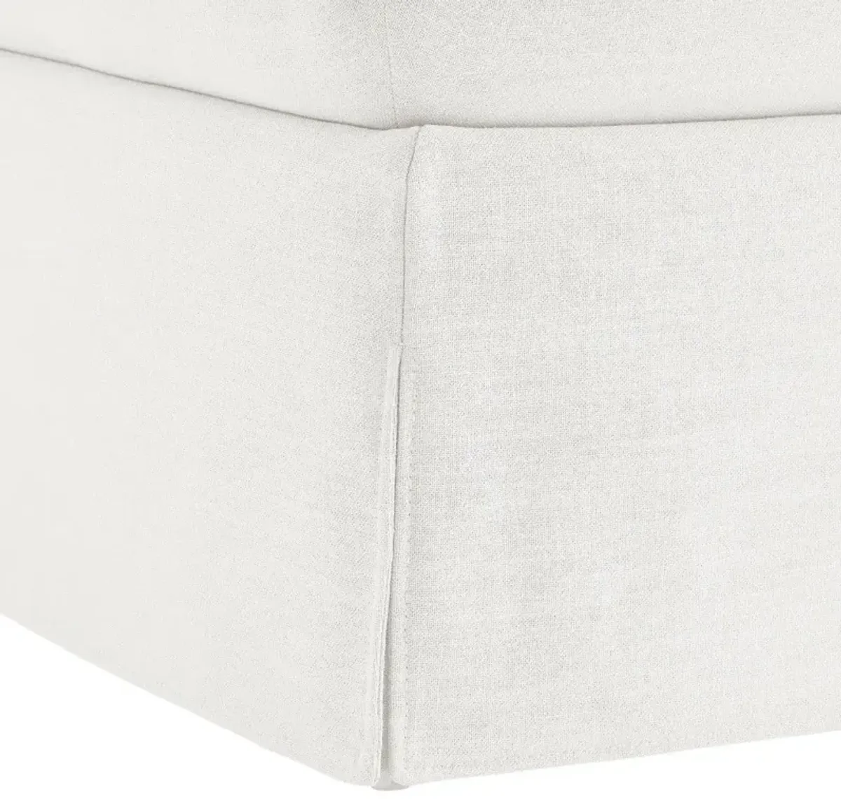 Linen Ottoman - White