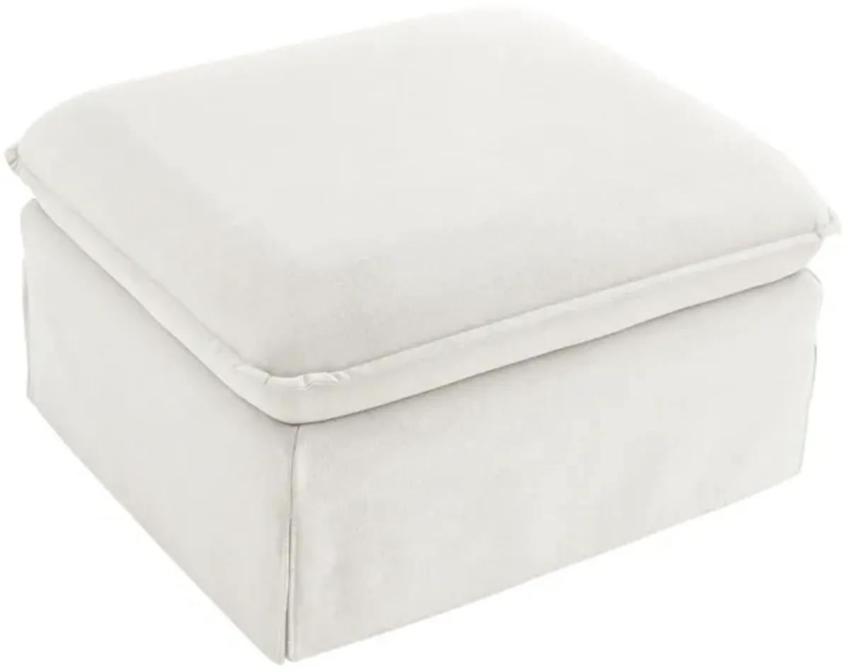 Linen Ottoman - White