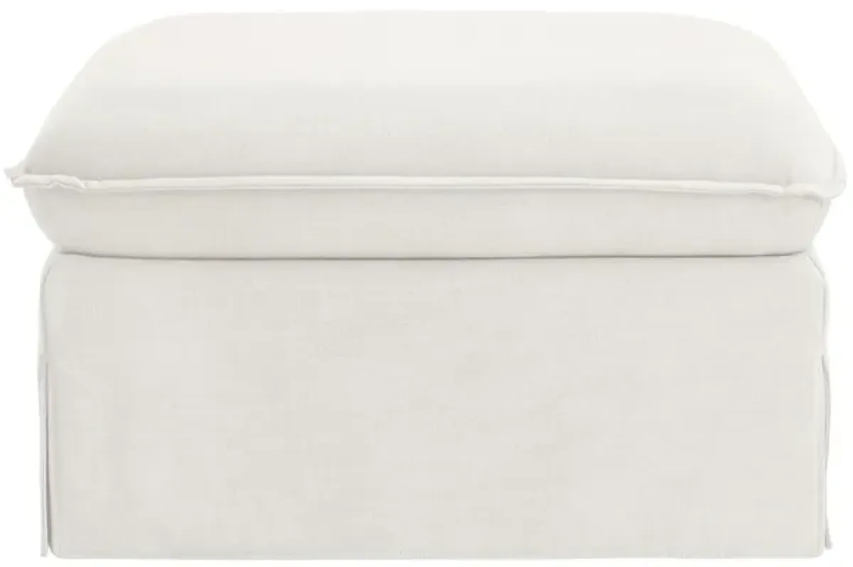 Linen Ottoman - White