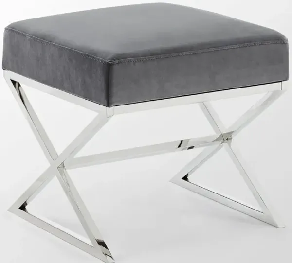 Ottoman Velvet - Silver / Gray