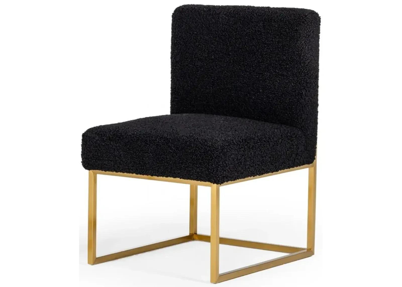 Solid Color Parsons Chair (Set of 2) - Black / Gold