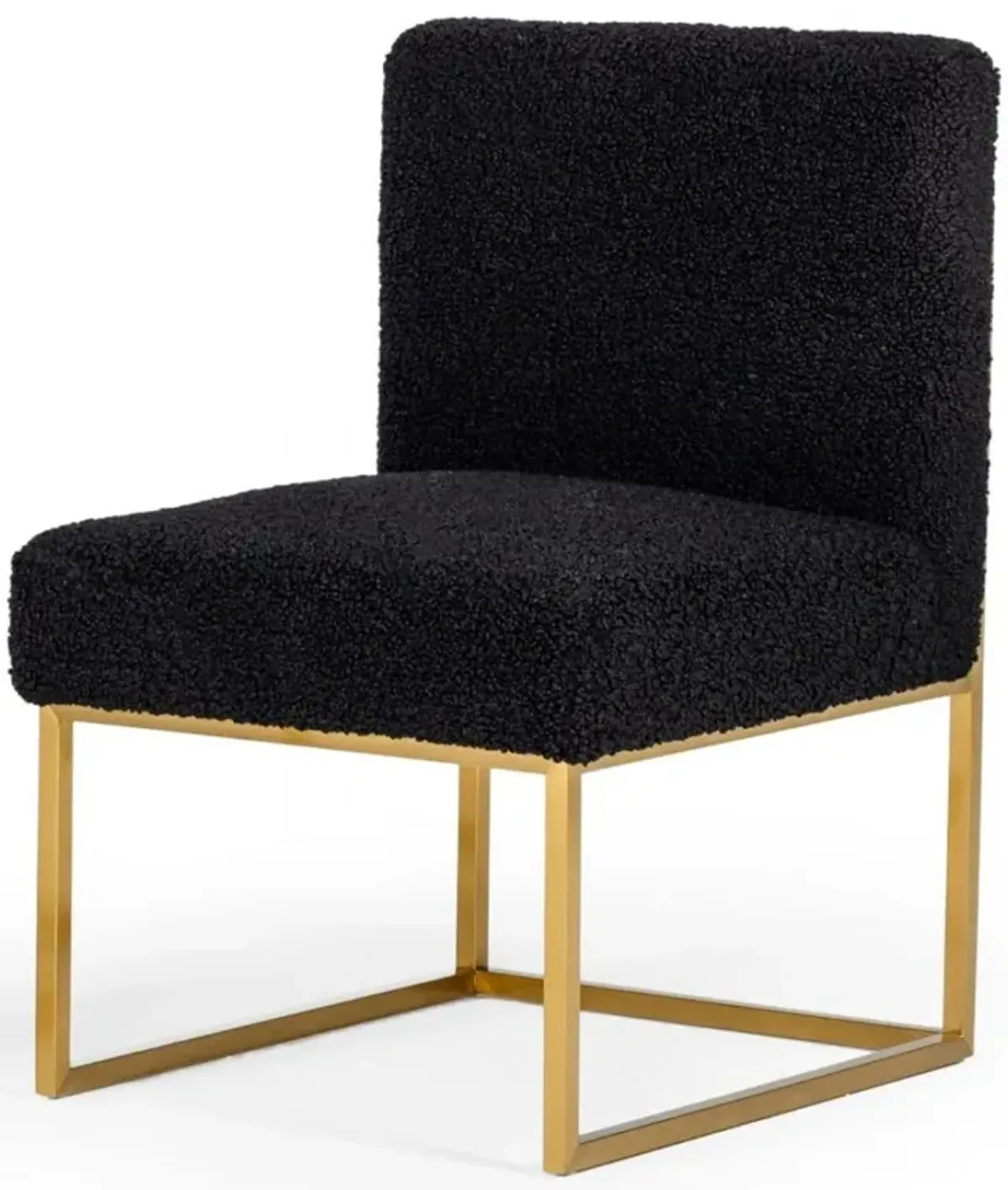 Solid Color Parsons Chair (Set of 2) - Black / Gold