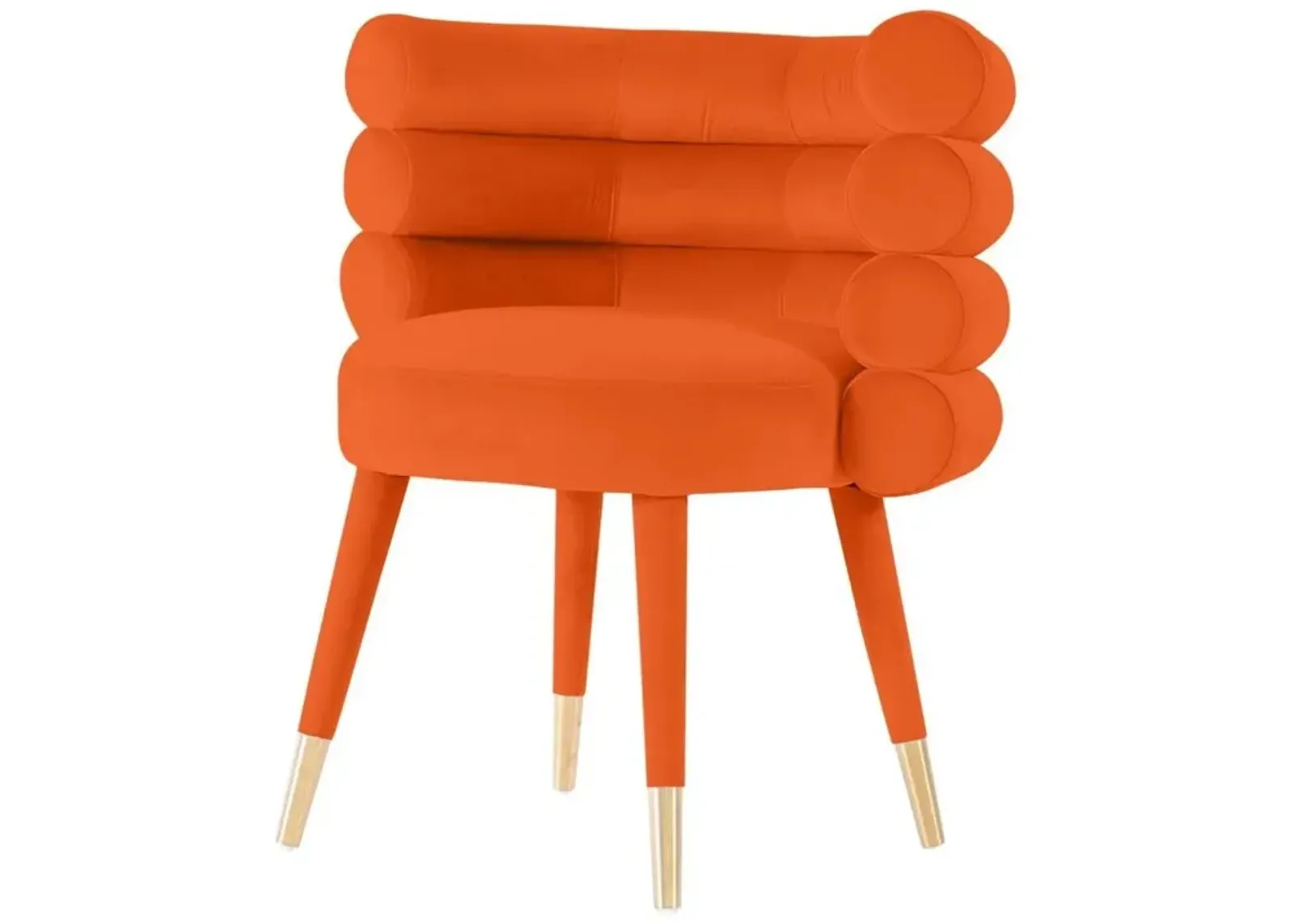 Velvet Barrel Chair - Orange