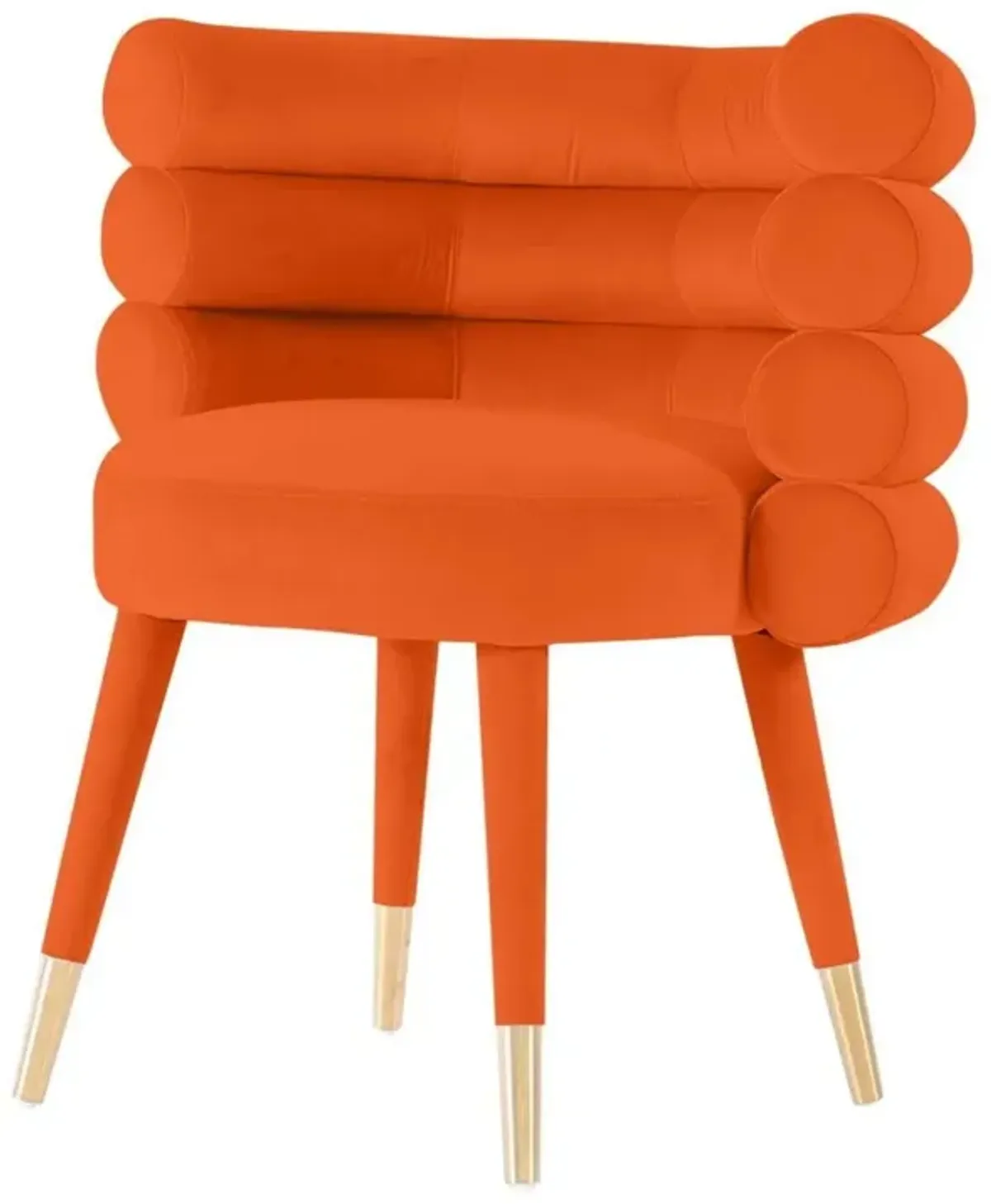 Velvet Barrel Chair - Orange