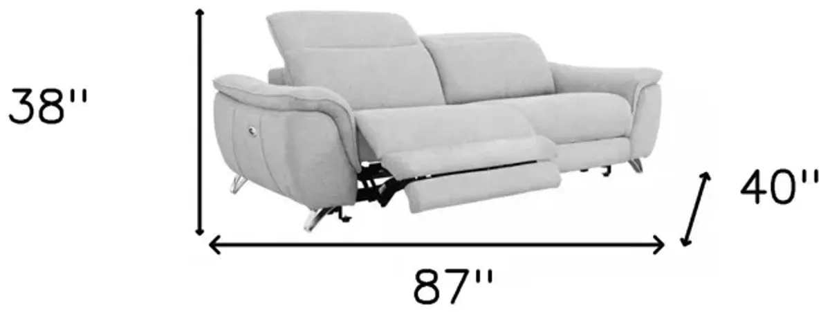 Power Reclining Loveseat - Gray / Silver