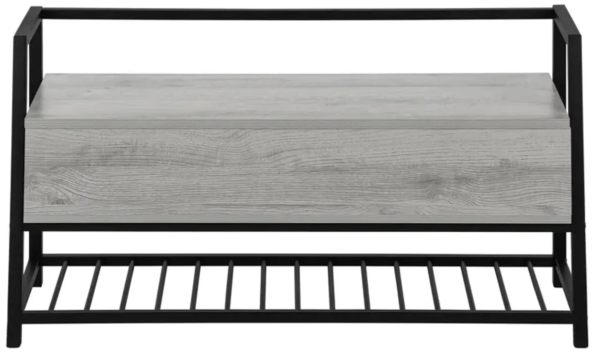 Bench With Flip Top - Gray / Black