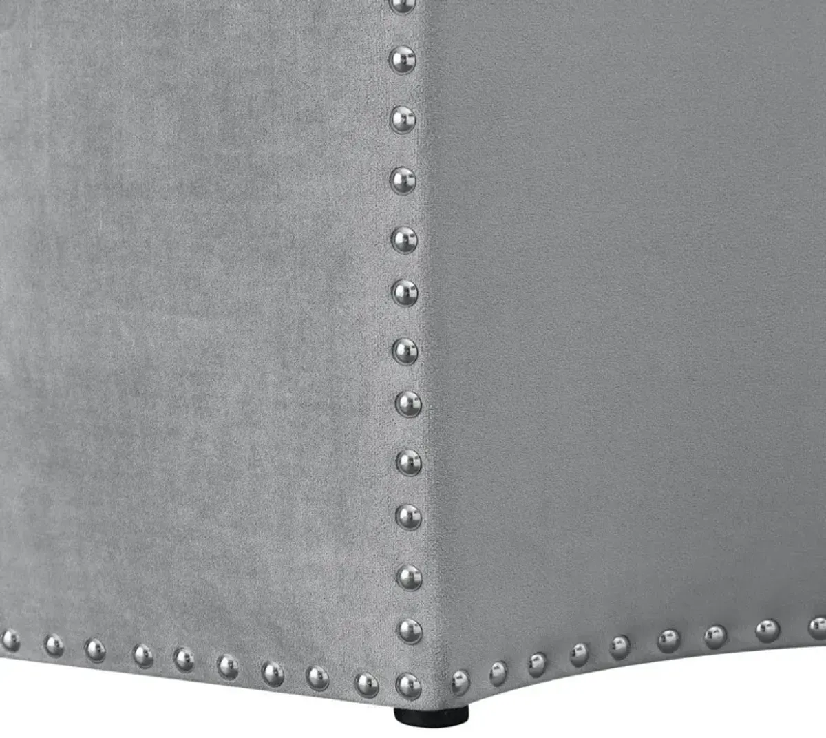 Linen Specialty Cocktail Ottoman - Gray