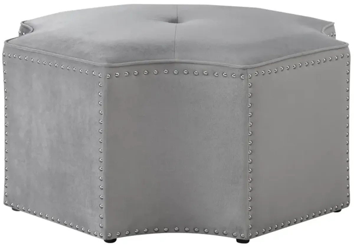 Linen Specialty Cocktail Ottoman - Gray