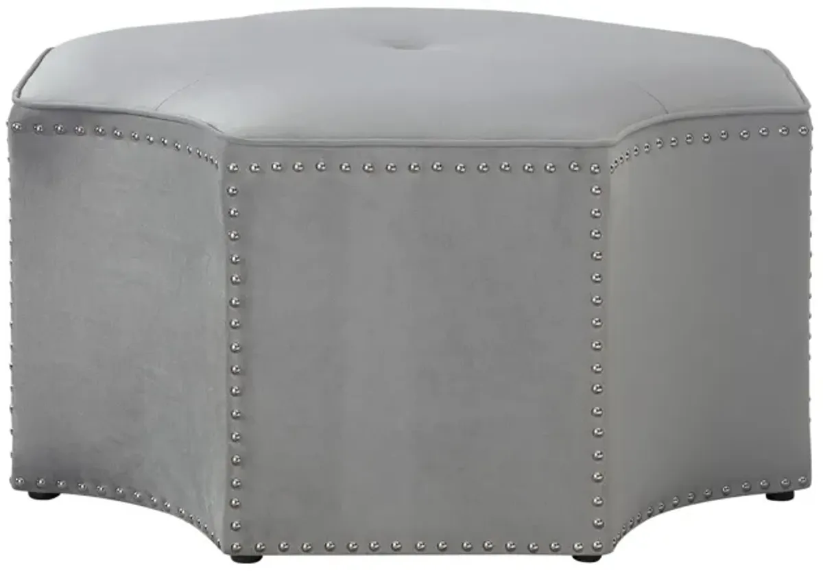 Linen Specialty Cocktail Ottoman - Gray