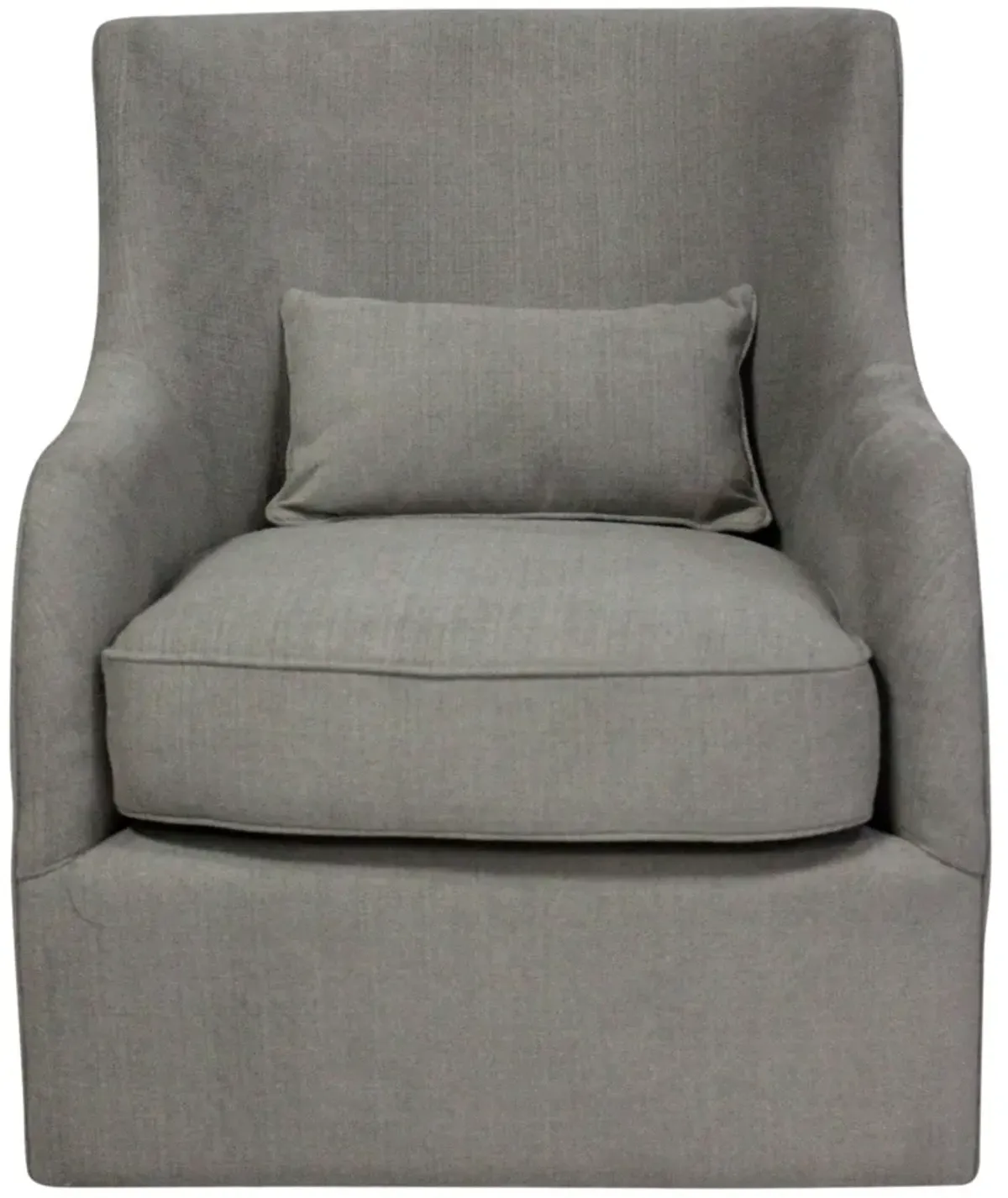 Polyester Blend Solid Color Swivel Arm Chair - Gray