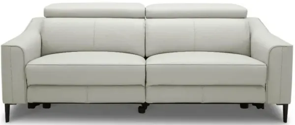 Leather Reclining Sofa - Gray / Black