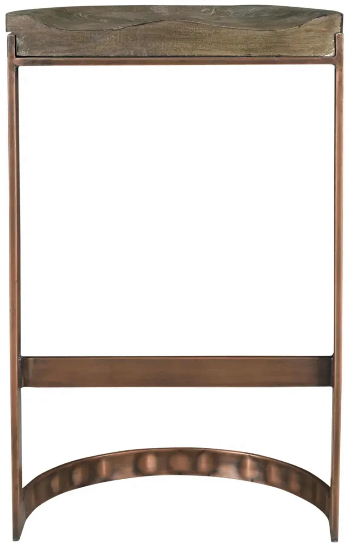 Iron Backless Bar Height Bar Chair - Gray / Copper