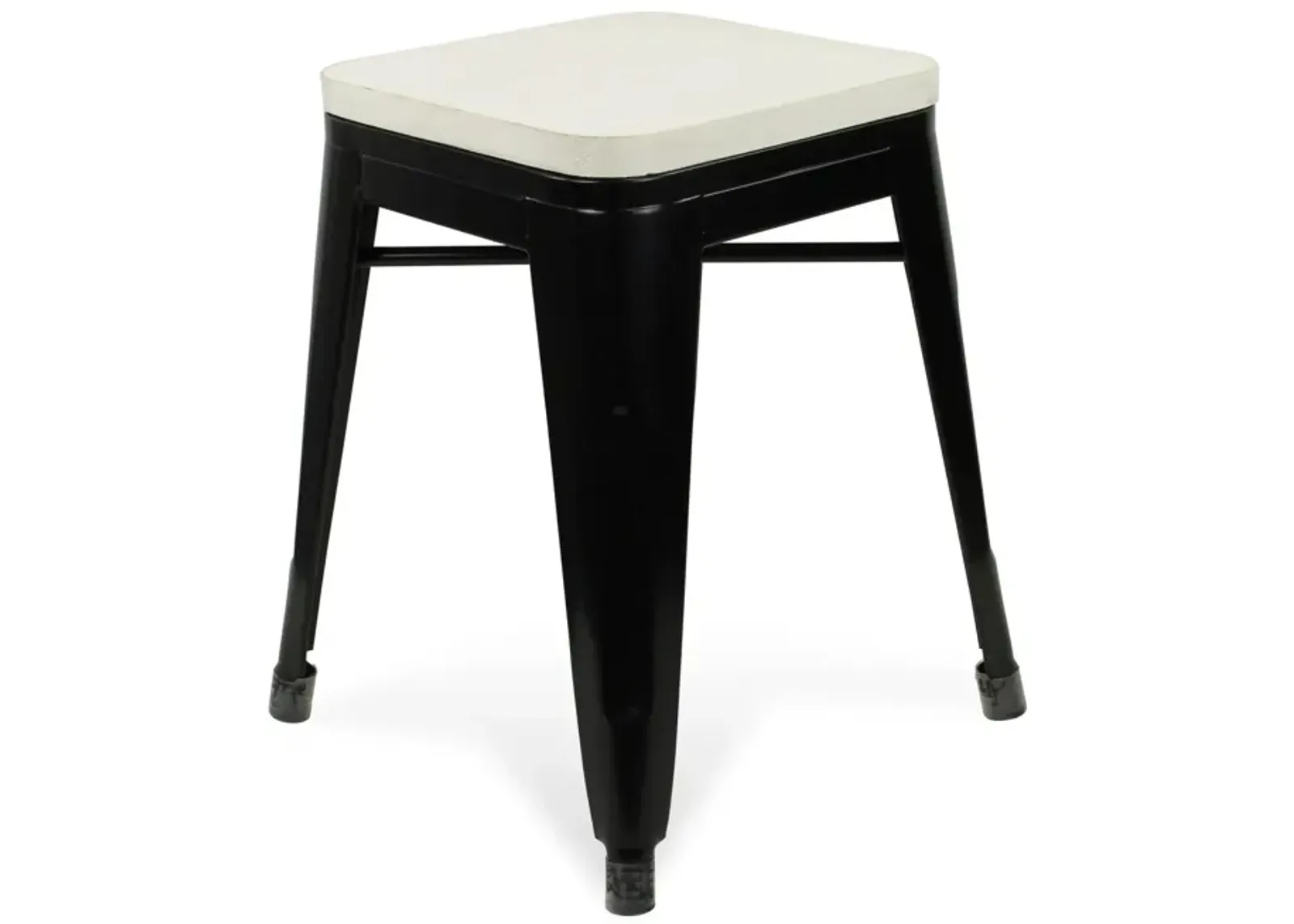 Steel Backless Bar Chair - White / Black