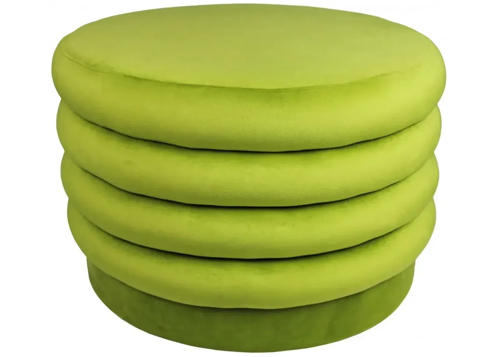 Round Velvet Tufted Cocktail Ottoman - Green