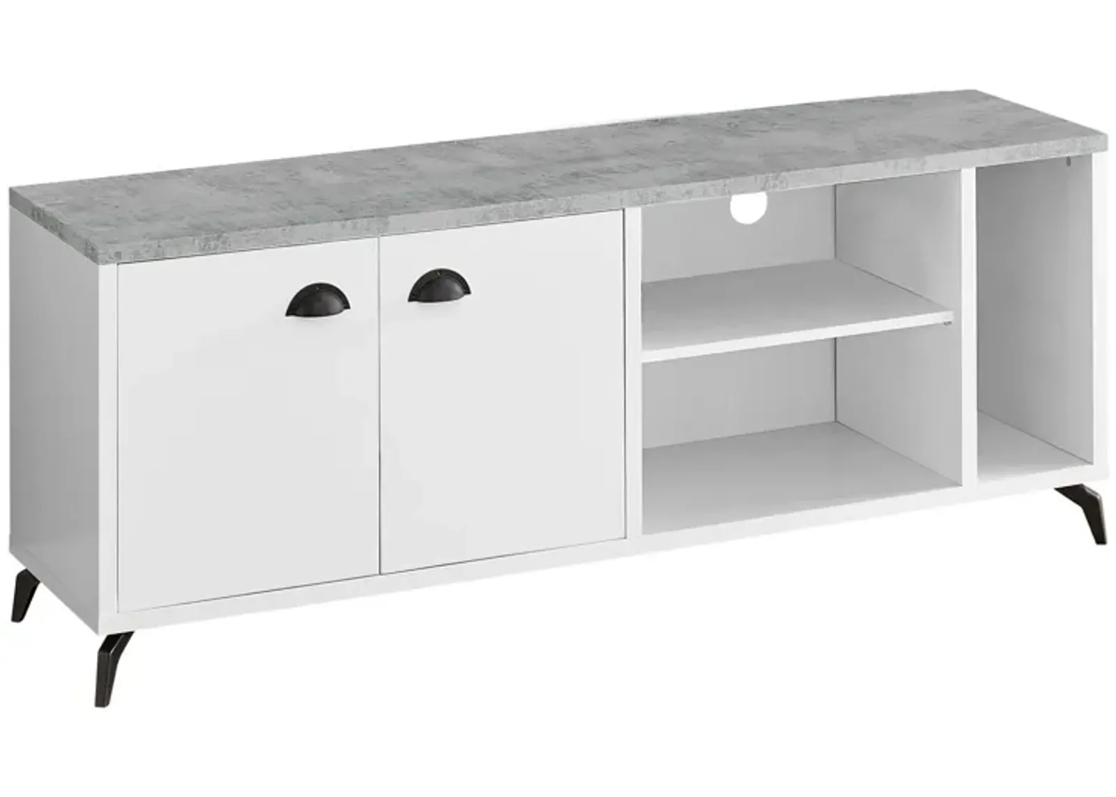 Cabinet Enclosed, Storage TV Stand - White