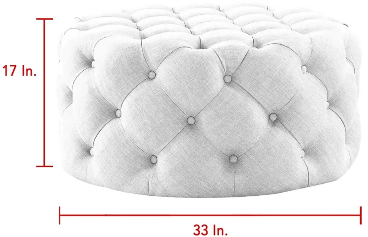 Velvet Rolling Tufted Round Cocktail Ottoman - Gray