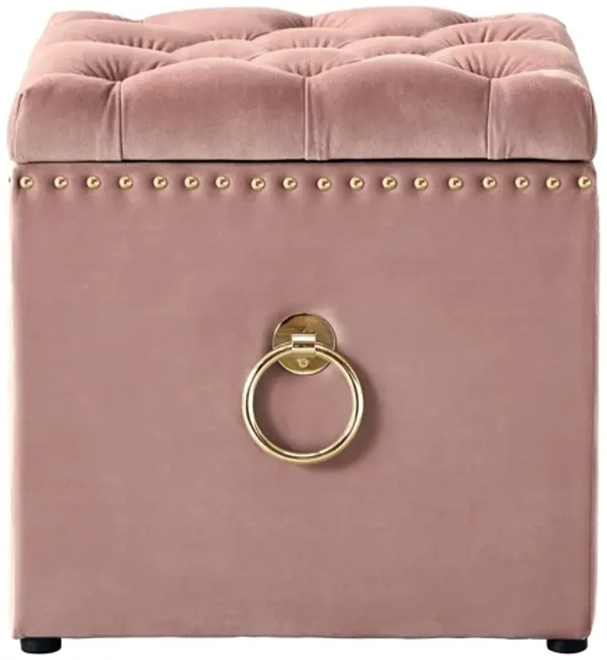 Velvet Tufted Storage - Blush / Black