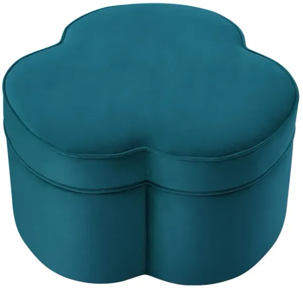 Velvet Specialty Cocktail Ottoman - Teal Blue
