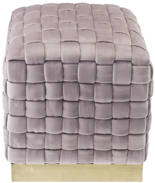 Velvet Ottoman - Lilac / Gold