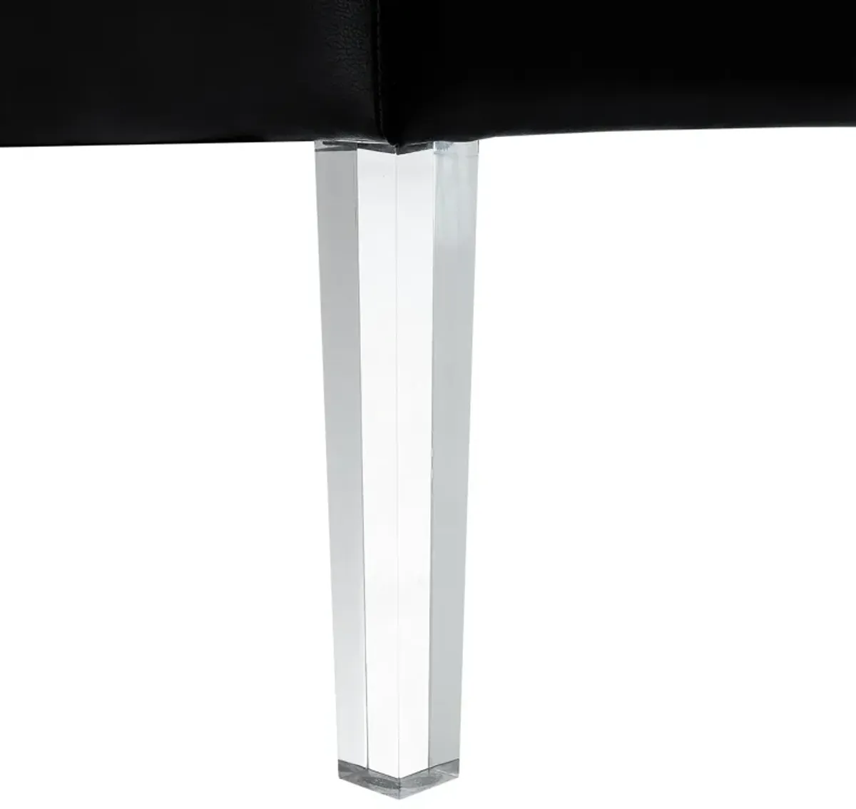 Faux Leather Cocktail Ottoman - Black / Clear