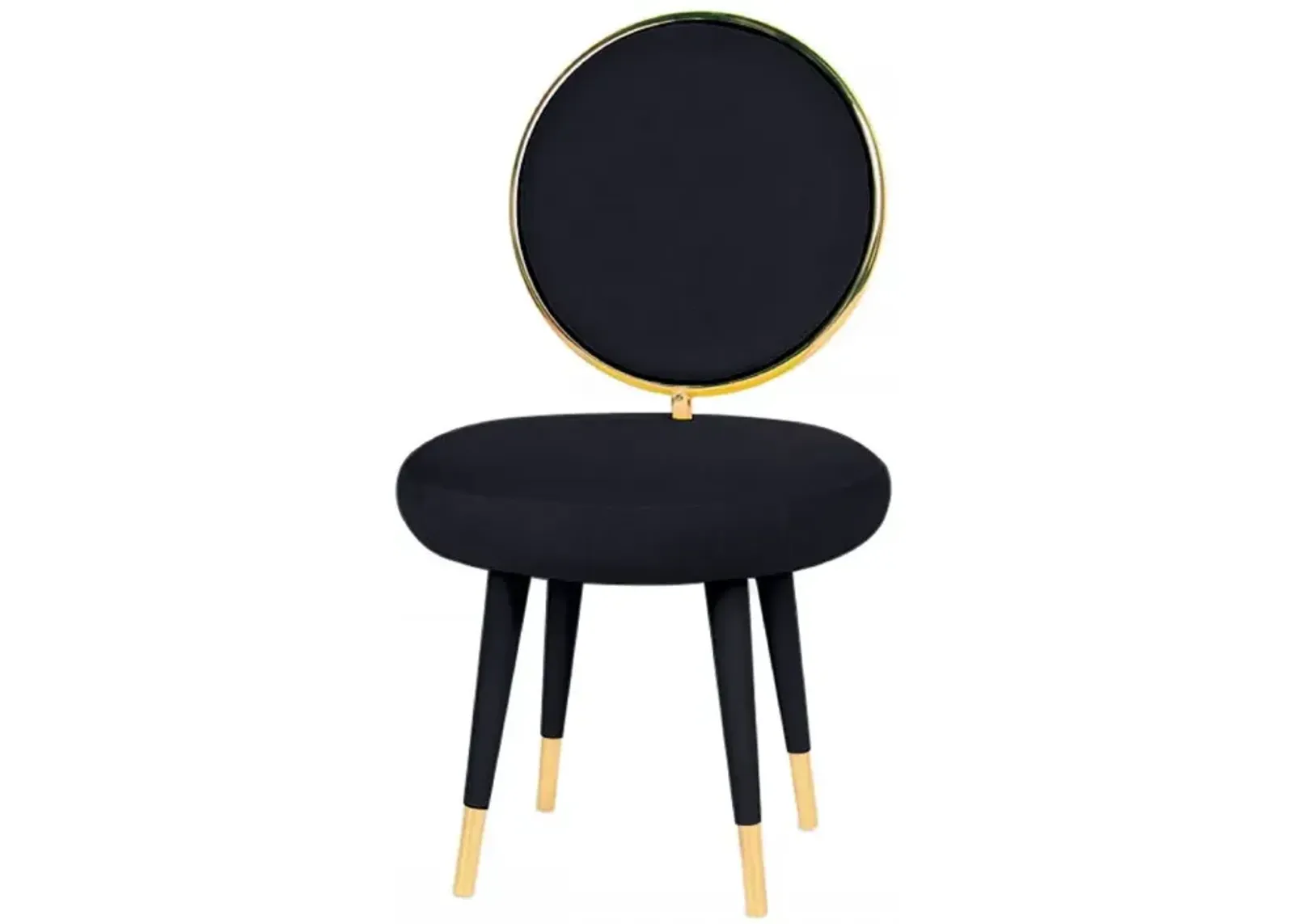 Solid Color Side Chair (Set of 2) - Black / Gold