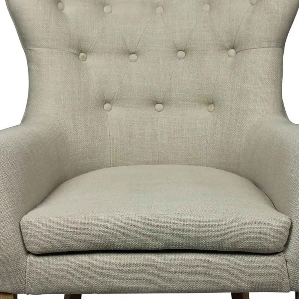 Natural Tufted Arm Chair - Taupe