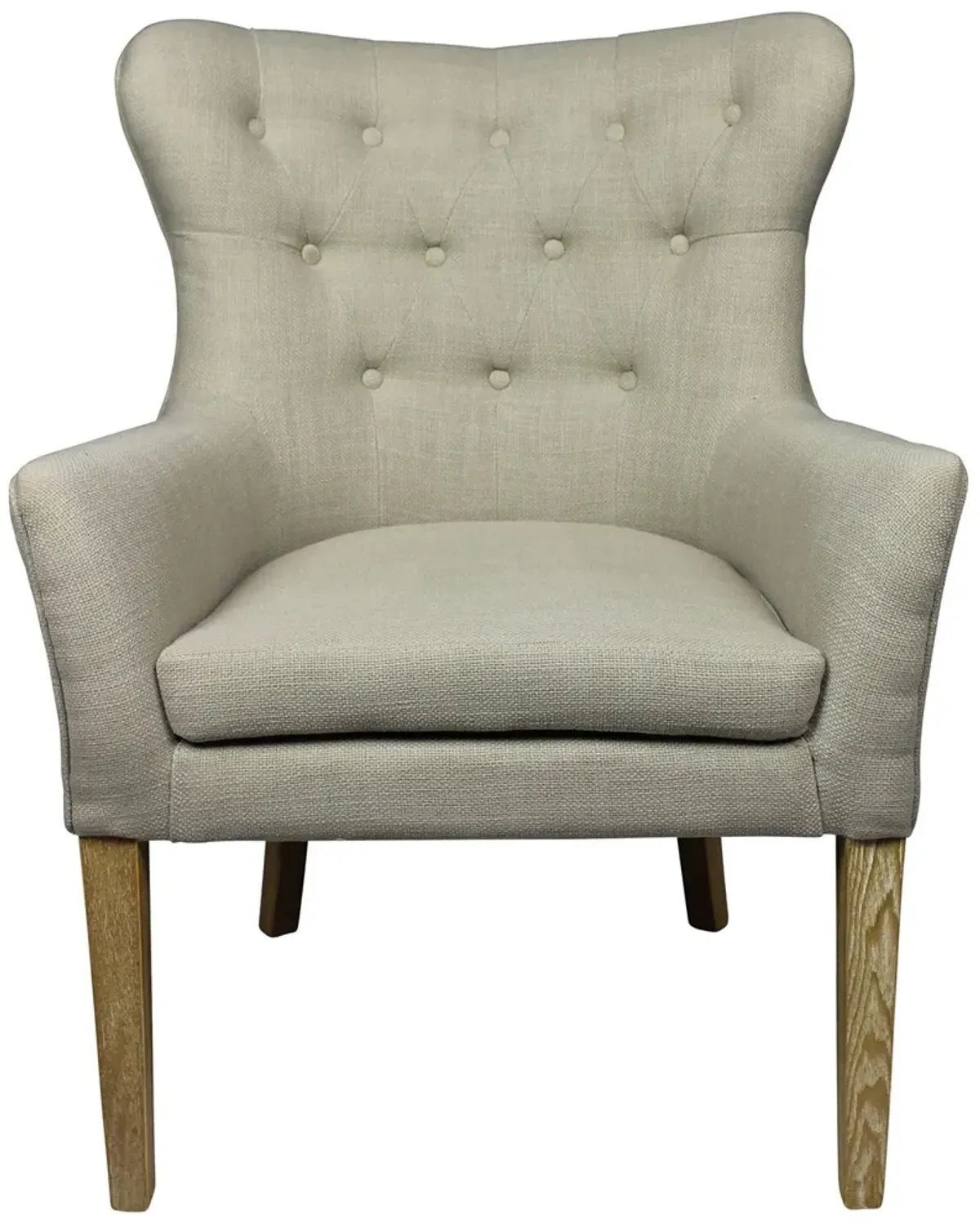 Natural Tufted Arm Chair - Taupe