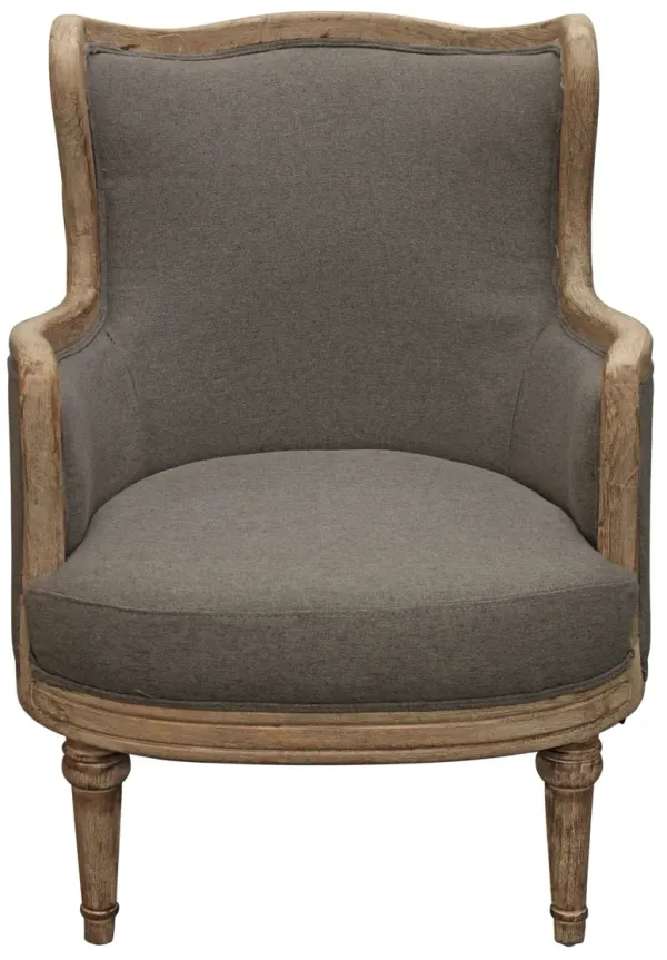 Linen Solid Color Arm Chair - Gray