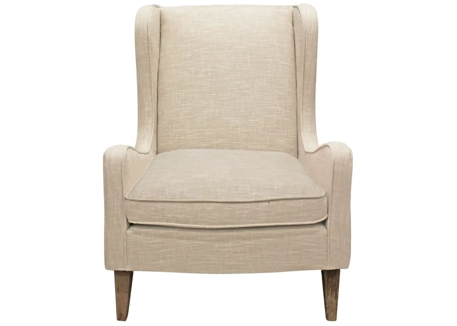 Linen Solid Color Lounge Chair - Natural