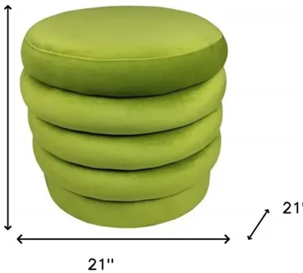 Velvet Tufted Round Cocktail Ottoman - Green