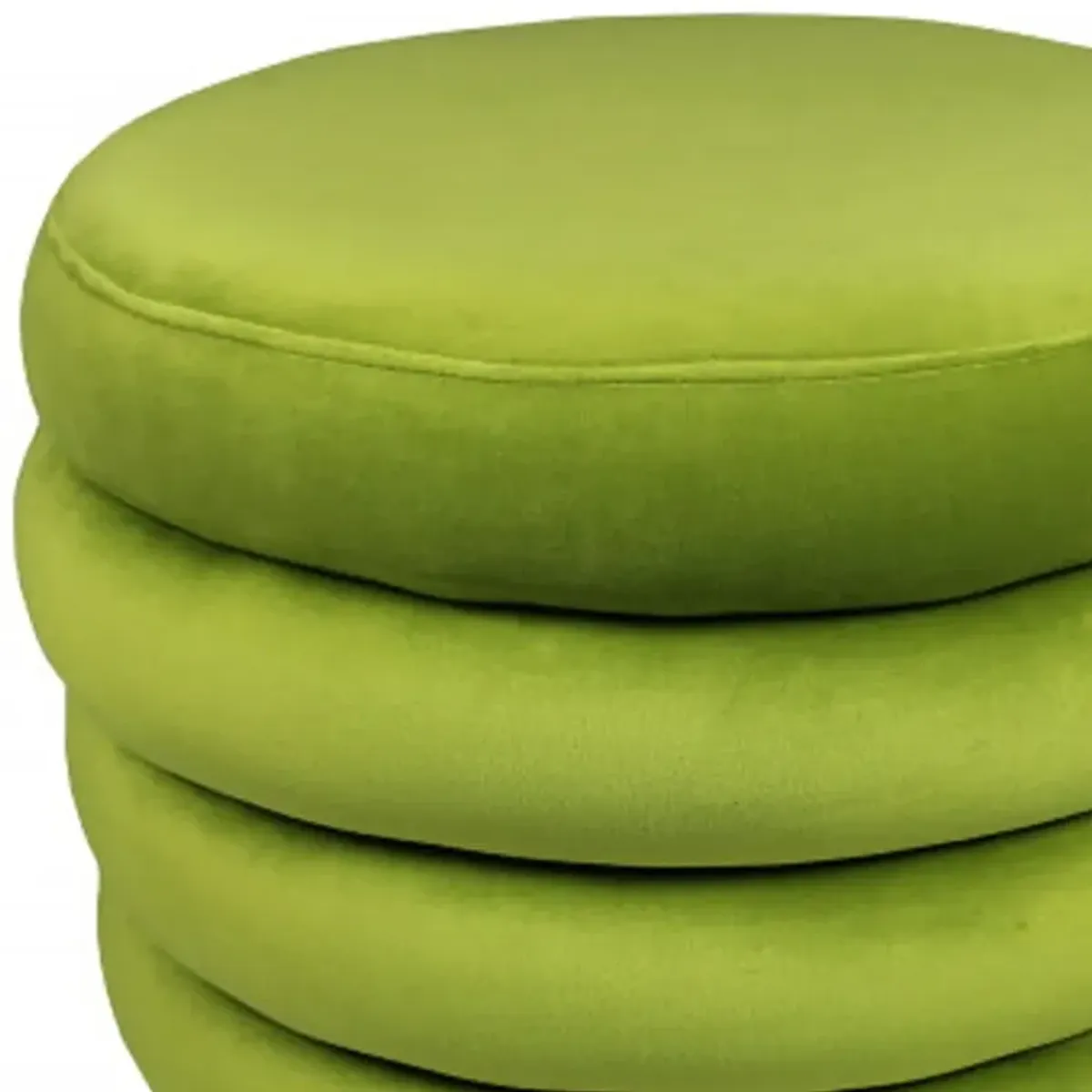 Velvet Tufted Round Cocktail Ottoman - Green