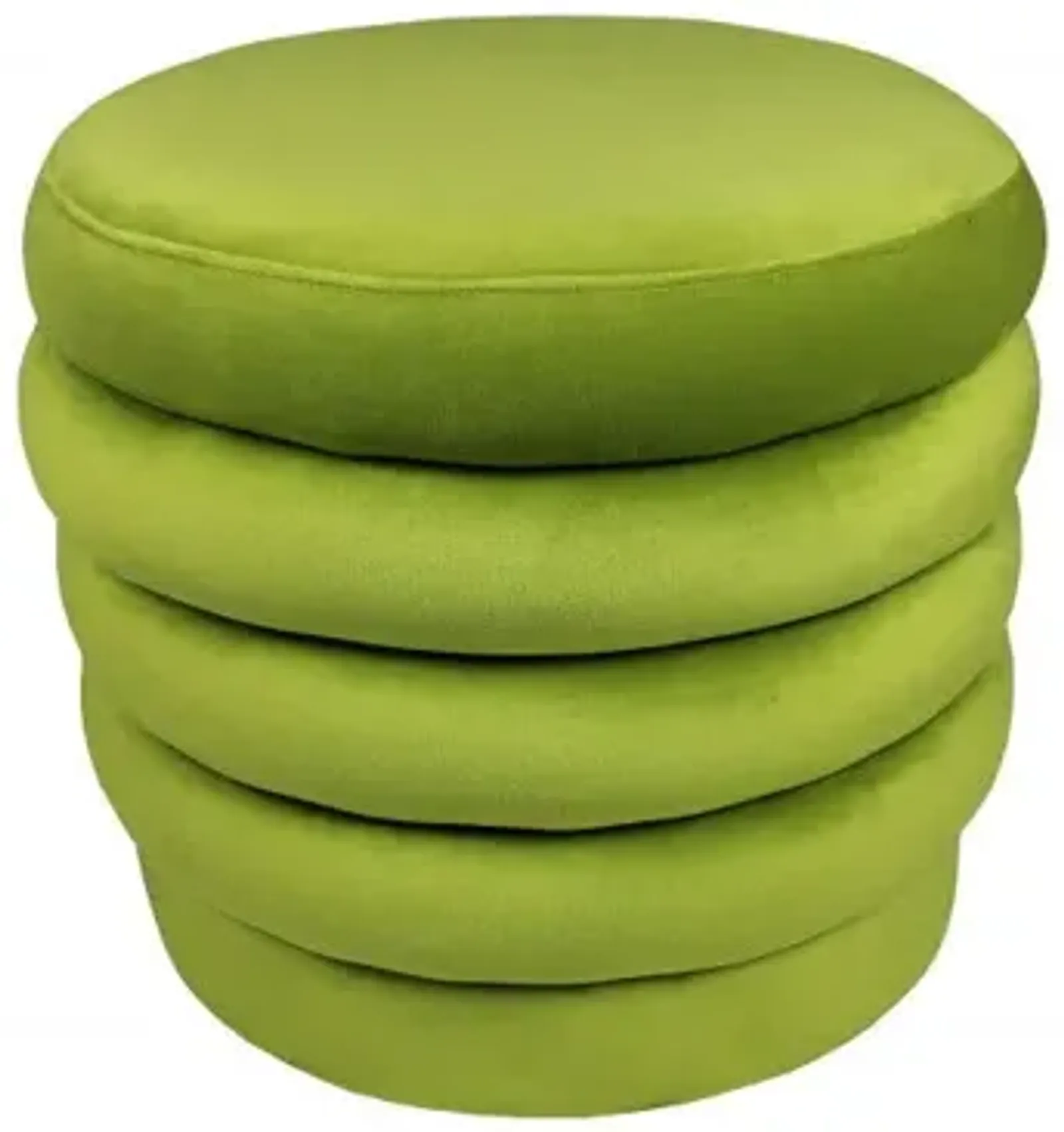 Velvet Tufted Round Cocktail Ottoman - Green