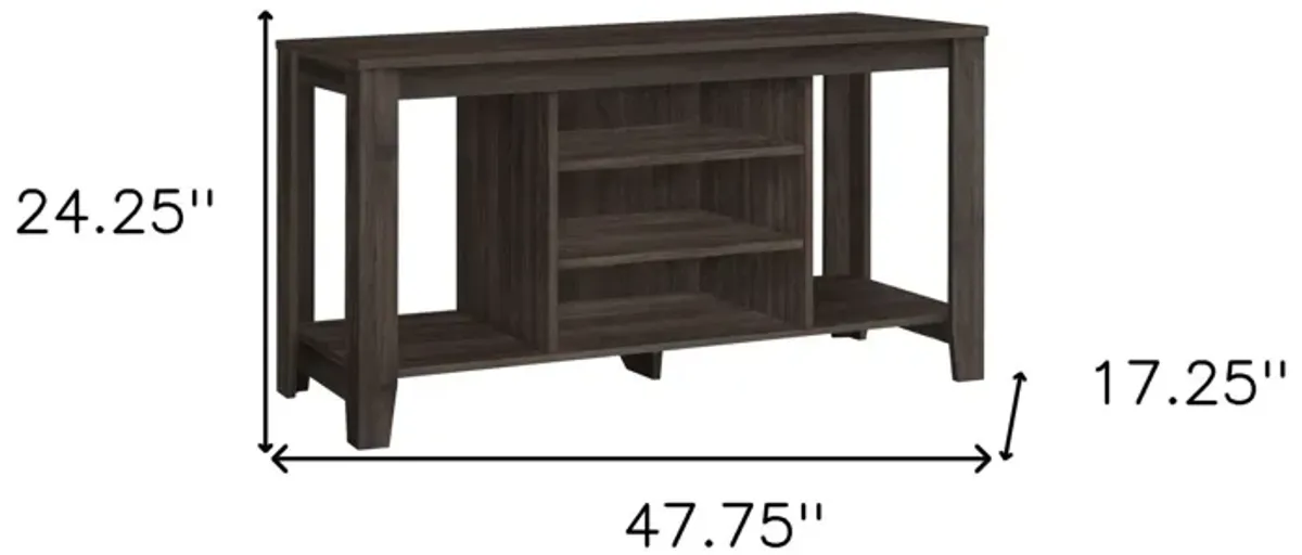 Open Shelving TV Stand - Brown