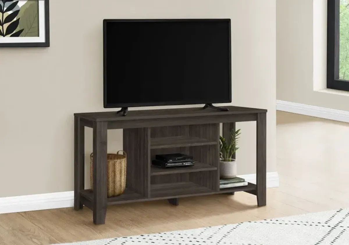 Open Shelving TV Stand - Brown