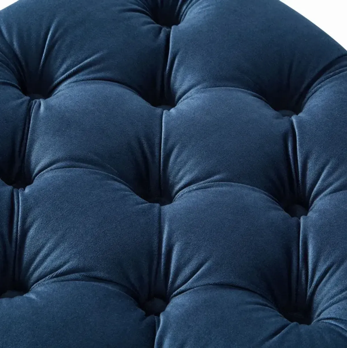 Velvet Tufted Storage - Navy Blue / Black